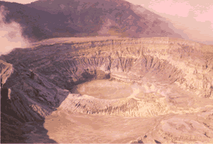 A very acidic, hot-water lake makes emissions of sulphur